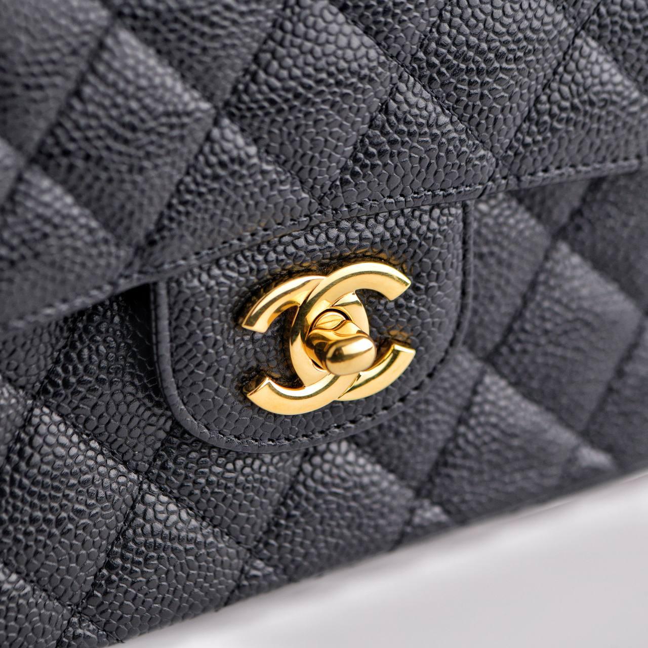 Chanel Small Double Classic Flap Calfskin GHW Bag For Sale 6