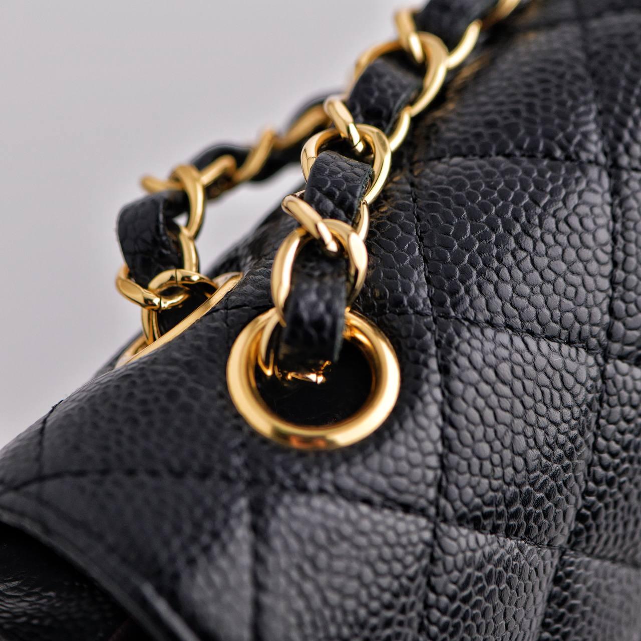 Chanel Small Double Classic Flap Calfskin GHW Bag For Sale 4