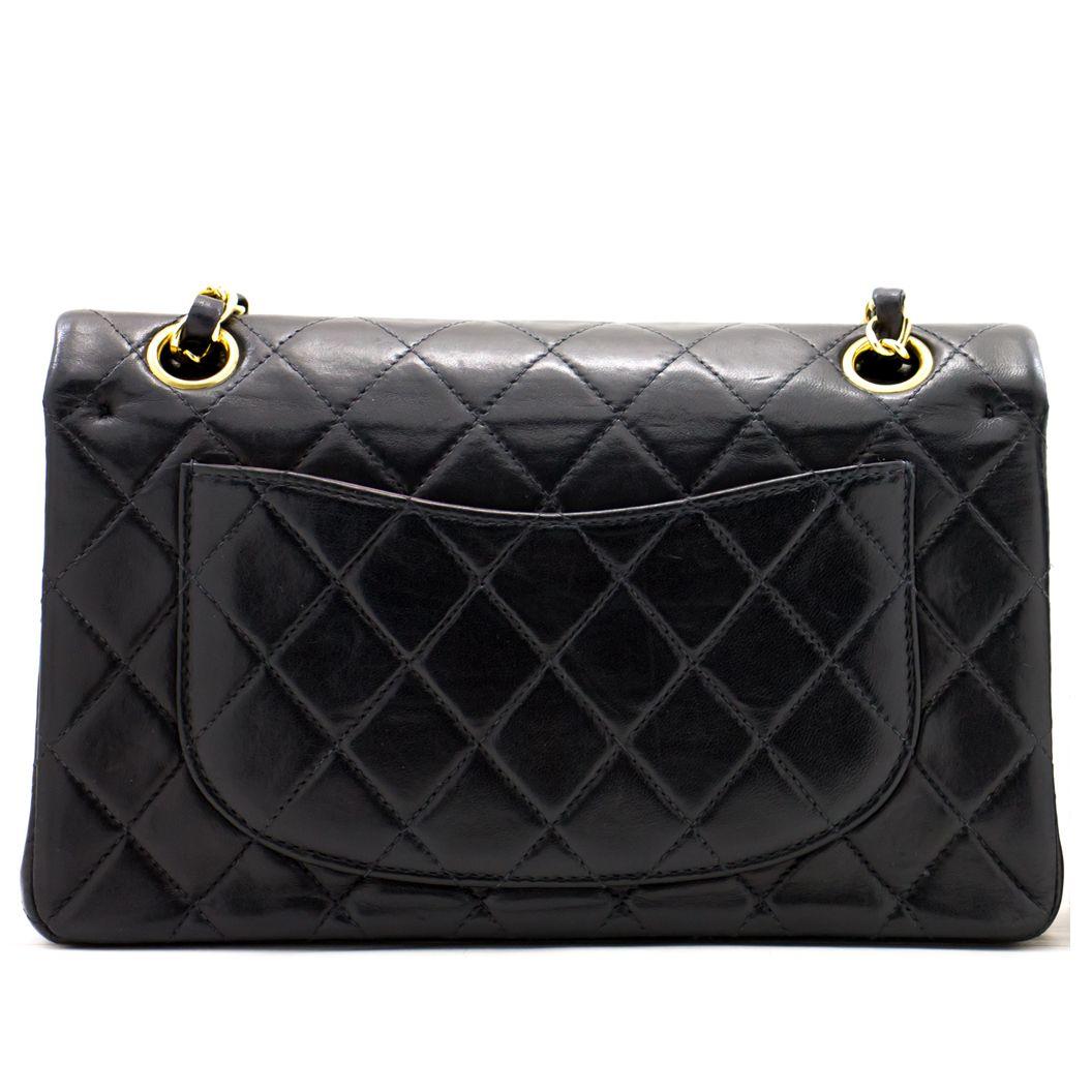 Noir Chanel - Petit sac à double rabat en vente