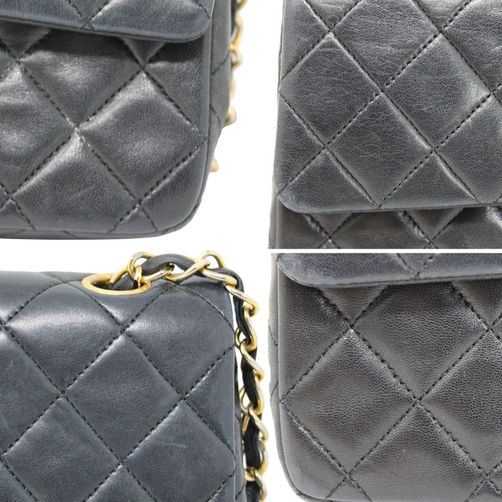 Chanel Small Double Flap Black Lambskin Handbag in Box Circa 1989-1991 2