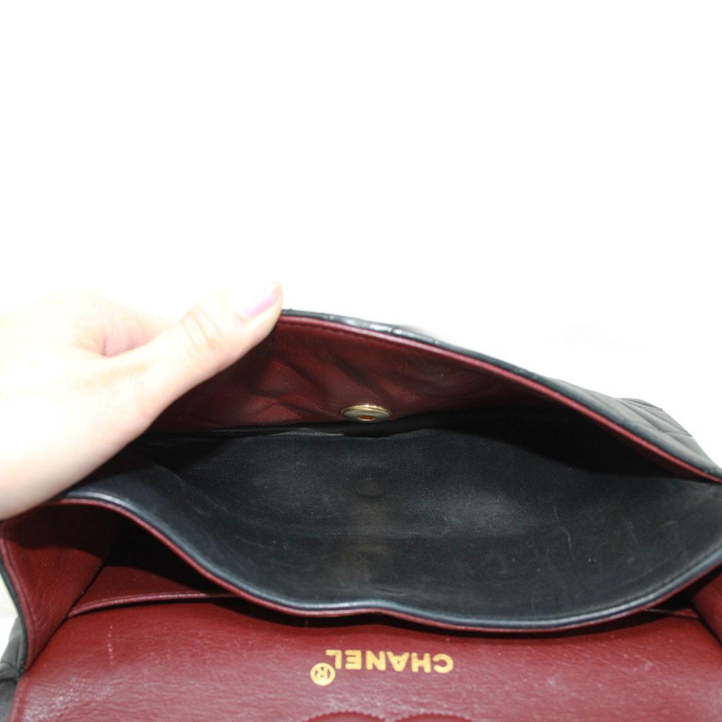 Chanel Small Double Flap Black Lambskin Handbag in Box Circa 1989-1991 4