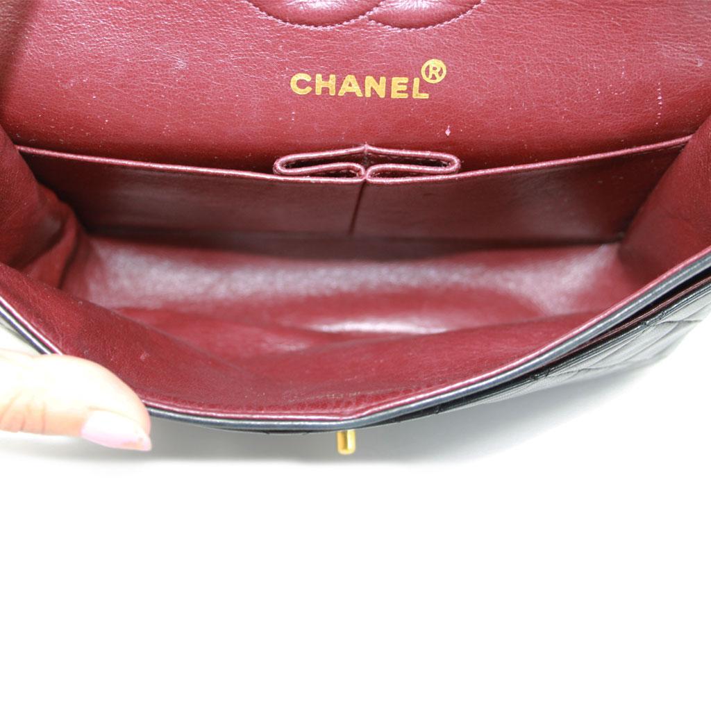 Chanel Small Double Flap Black Lambskin Handbag in Box Circa 1989-1991 5