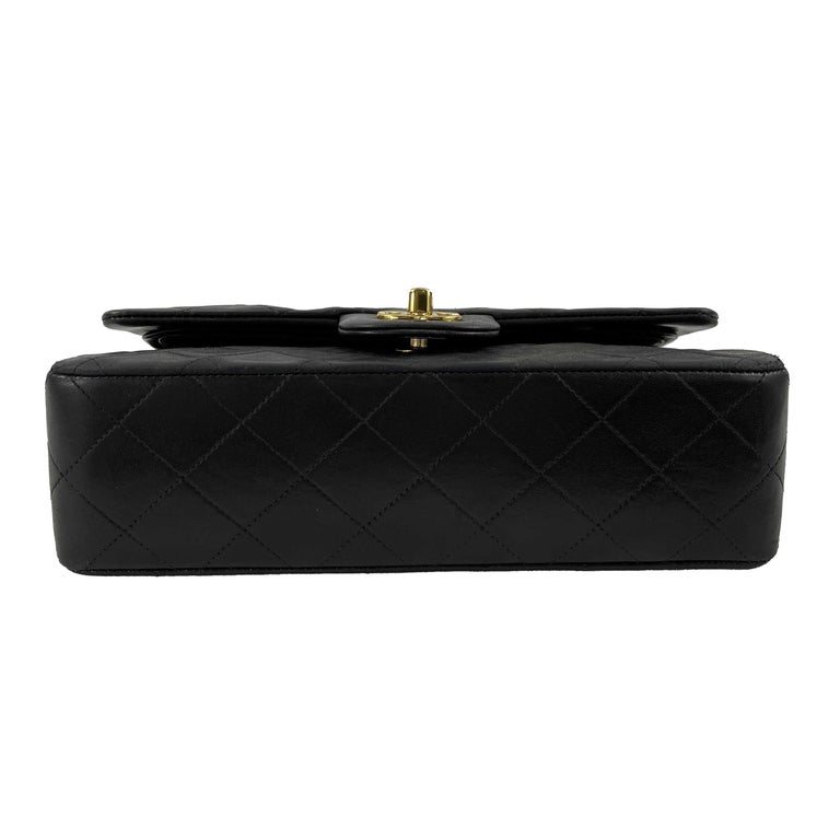 CHANEL Small Double Flap Black Leather Classic Crossbody Shoulder Bag