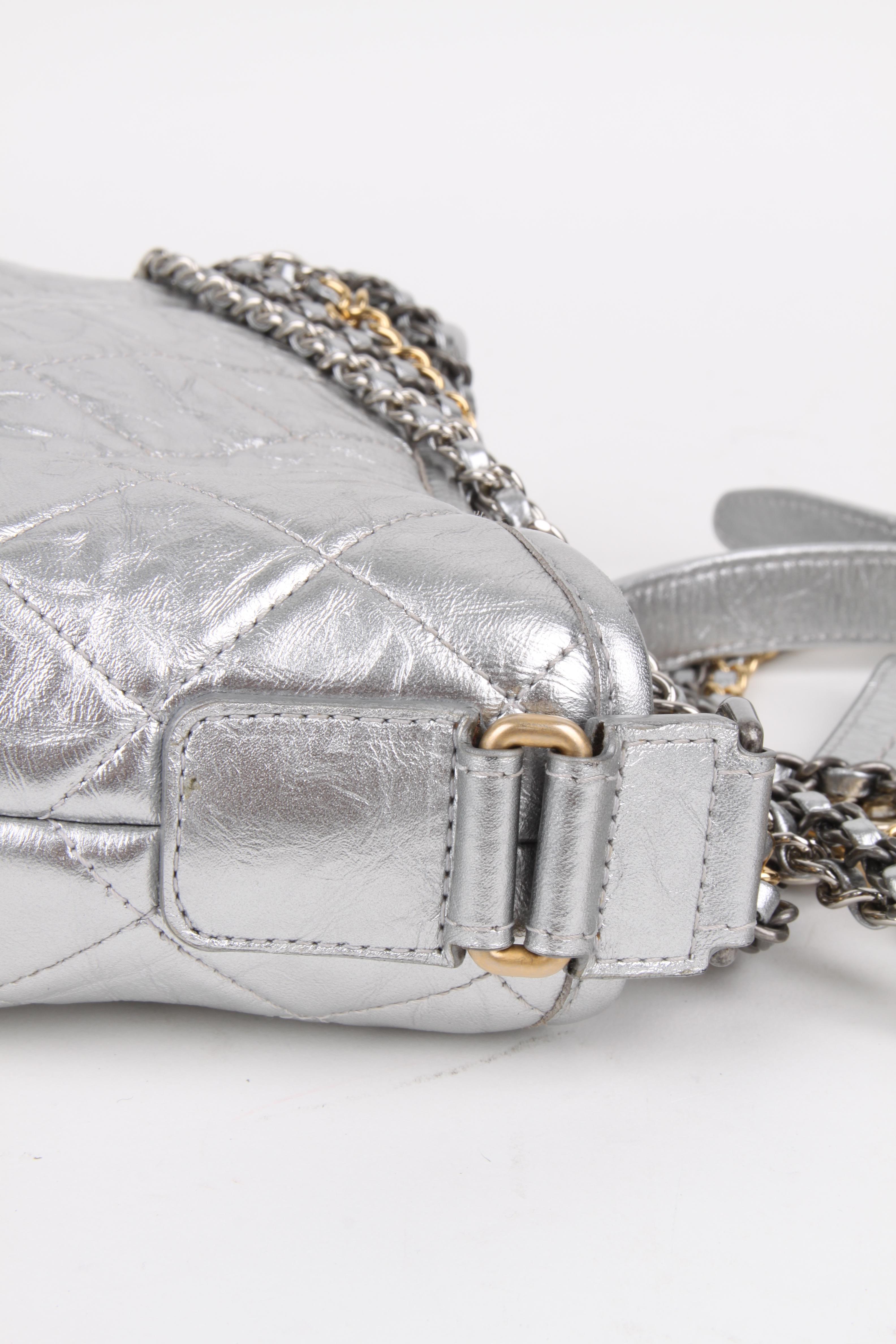 chanel gabrielle bag silver