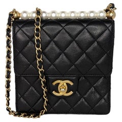 Chanel 2020 Pearl Crush Mini Flap Bag - Black Crossbody Bags, Handbags -  CHA740036