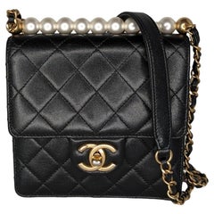 chanel white bag with pearls
