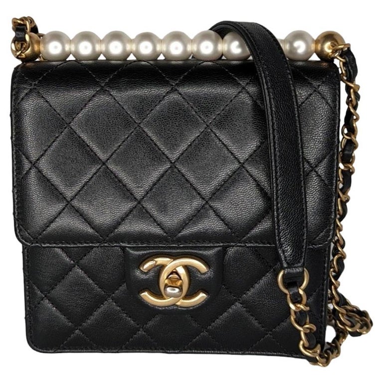 Chanel Small Goatskin Quilted Chic Pearls Flap Bag For Sale at 1stDibs
