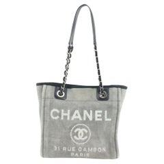 Chanel Small Grey CC Logo Mini Deauville Chain Tote 1231c29