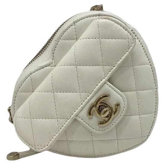 New Chanel White Heart Bag at 1stDibs
