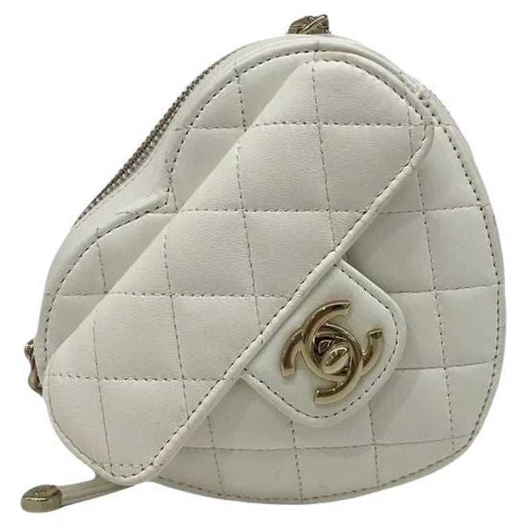Chanel Small Heart Bag White CGHW For Sale at 1stDibs