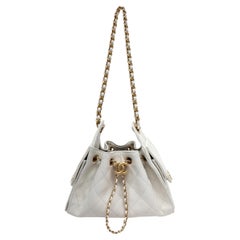 Chanel Small 25 Hobo Bag White Caviar Leather with Gold Hardware