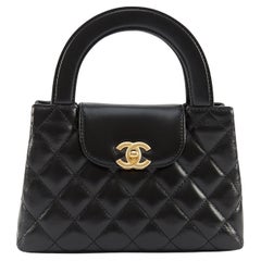CHANEL SMALL KELLY BAG BLACK Lambskin Leather with Gold-Tone Hardware