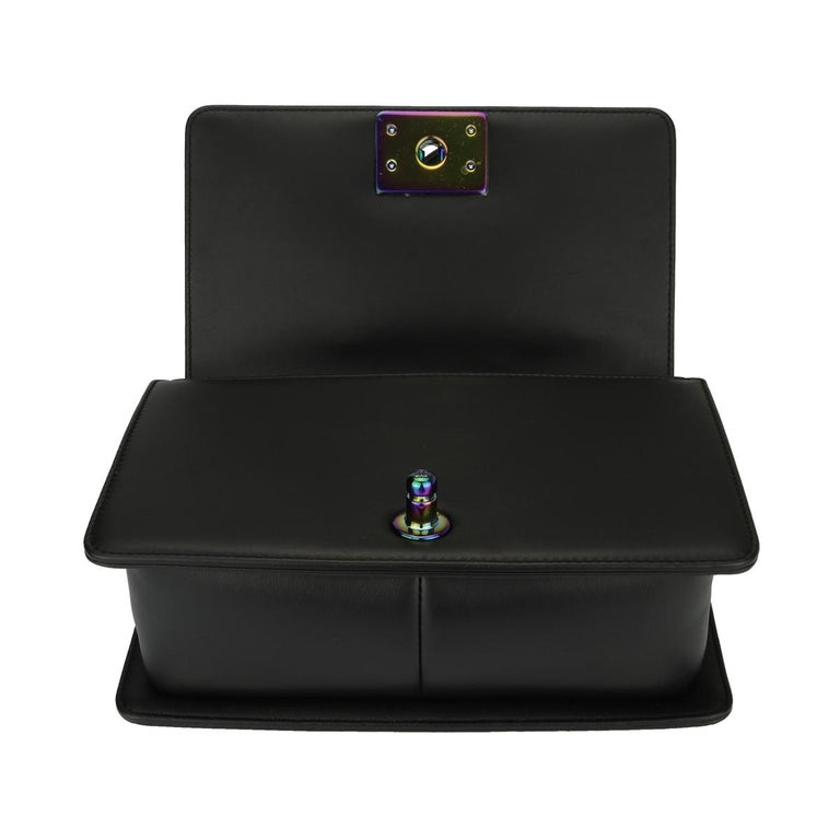 Chanel Small LED Boy Bag Black Lambskin with Rainbow Hardware 2017 at ...