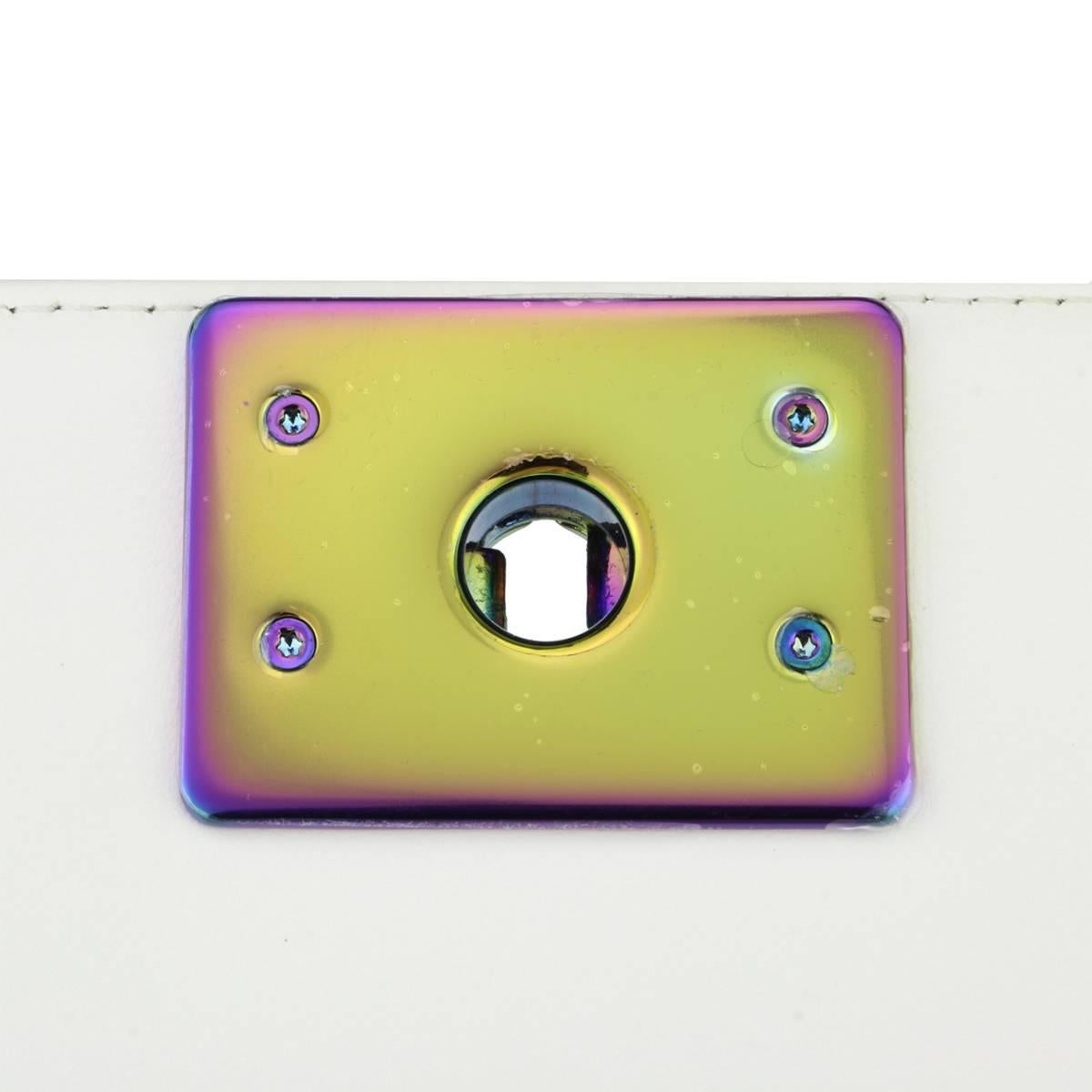 Chanel Small LED Boy White Lambskin Bag with Rainbow Hardware, 2017 5
