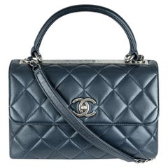 Chanel Small Navy Trendy CC Ruthenium Hardware Flap Bag