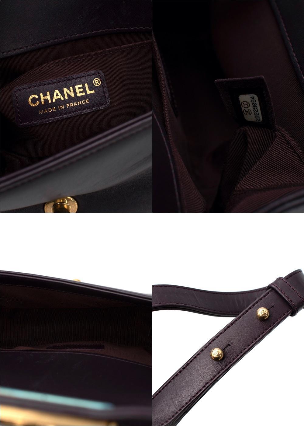 Chanel Small Purple Lambskin Boy Bag 11