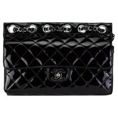 Chanel Small Quilted Patent Leather Flap with Classic Back Pocket Bag