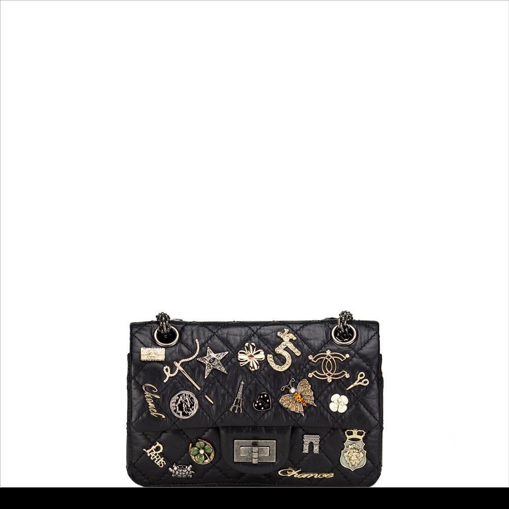 Chanel Small Reissue Charm Paris Icons Mini Flap Bag Limited Edition In Good Condition In Miami, FL