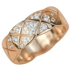 Chanel Small Rose Gold Diamond Coco Crush Ring
