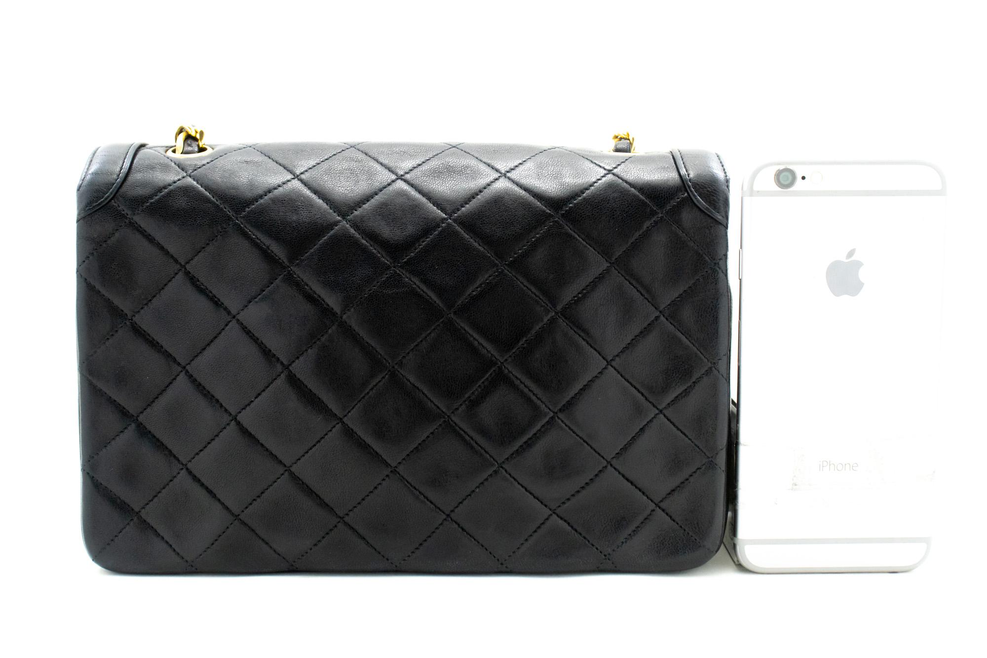 CHANEL Small Single Chain Flap Shoulder Bag Black Quilted Lambskin In Good Condition For Sale In Takamatsu-shi, JP