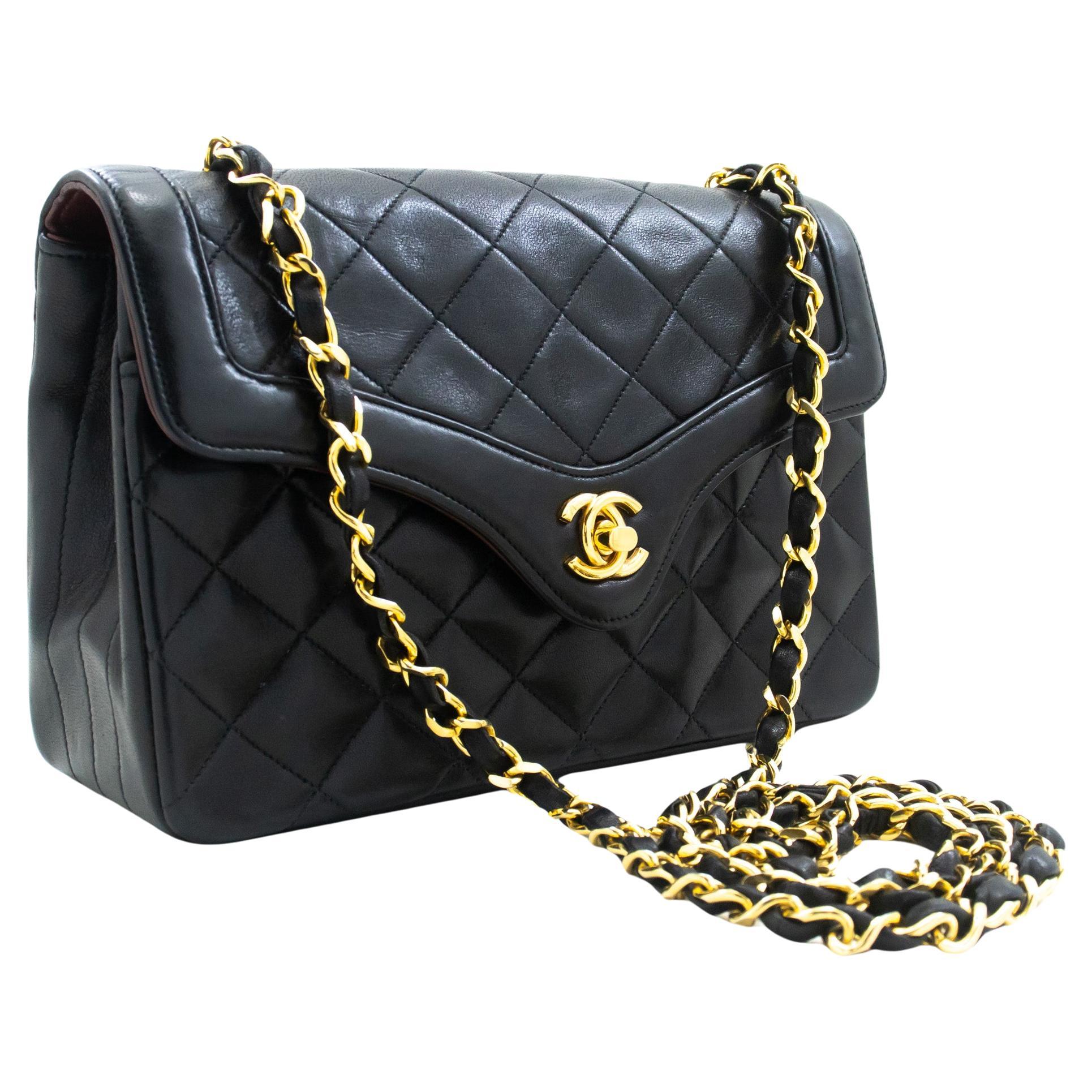 CHANEL Small Single Chain Flap Shoulder Bag Black Quilted Lambskin For Sale