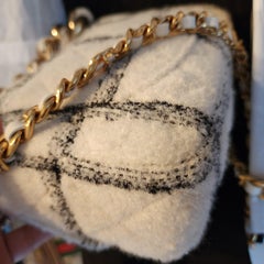 Chanel Small Tweed Flap Bag Black Ivory