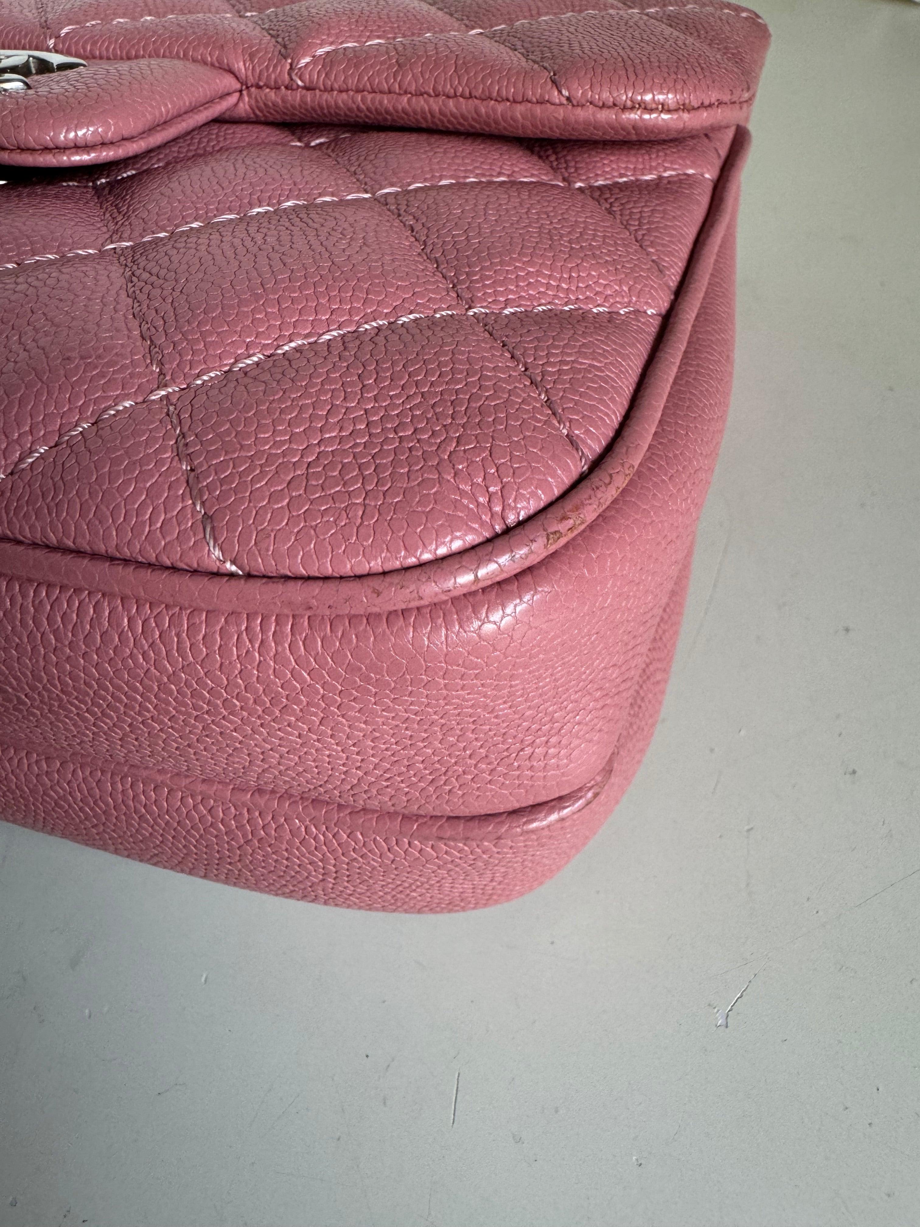 Chanel Small Urban Companion Flap Bag in Mauve Pink Caviar Leather, 2018-2019 For Sale 8