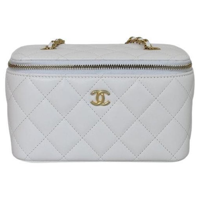 Chanel Small Vanity Bag Pearl Crush White For Sale at 1stDibs  white chanel  vanity bag, chanel white vanity case, chanel white vanity bag