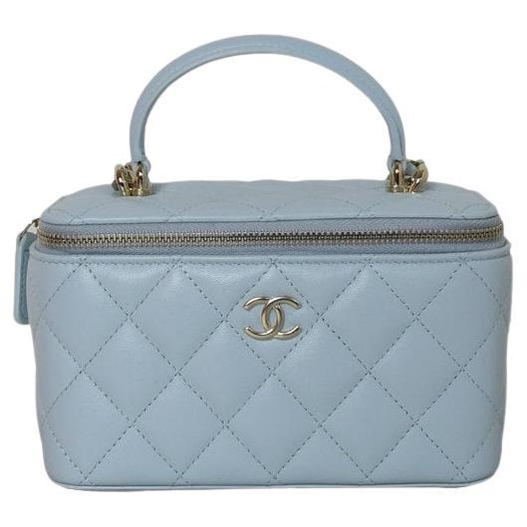 Chanel Small Vanity Bag With Chain Light Blue For Sale at 1stDibs  chanel  vanity bag blue, chanel vanity blue, chanel vanity with chain