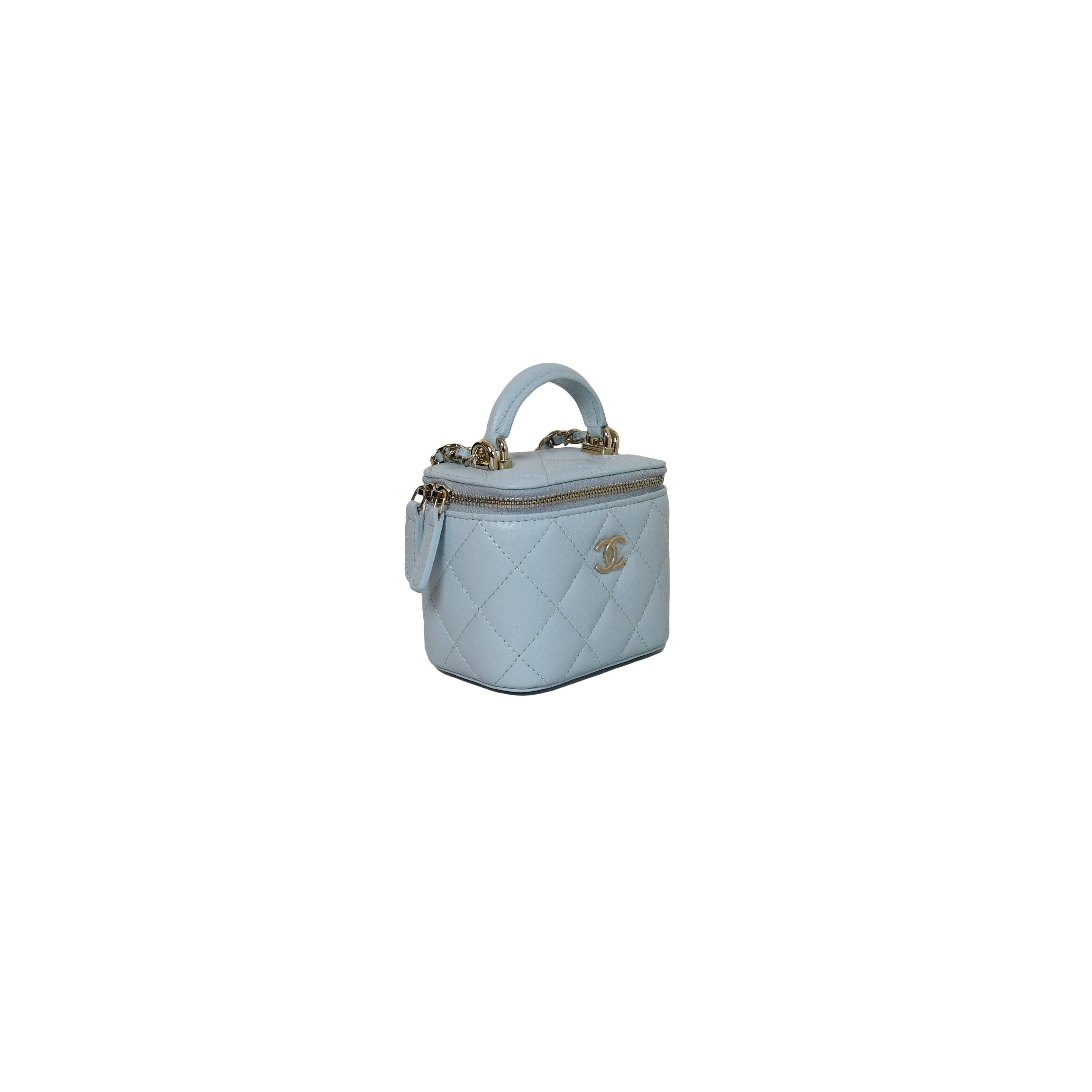 chanel box bag blue