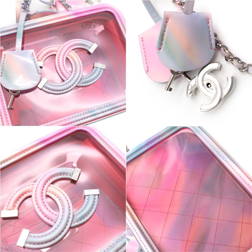 Chanel Small Vanity Case in PVC and Pastel Calfskin In New Condition In London, GB
