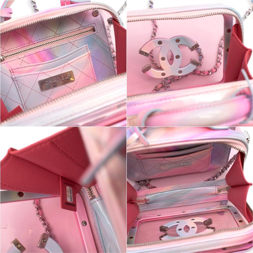 Women's or Men's Chanel Small Vanity Case in PVC and Pastel Calfskin
