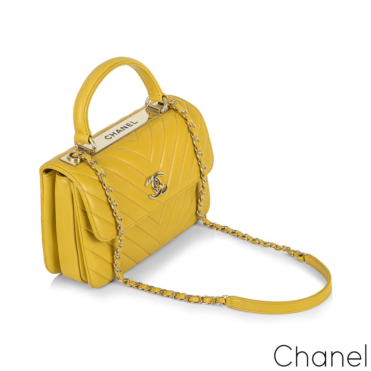 chanel yellow flap bag