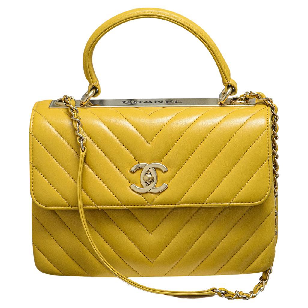 Chanel Small Yellow Trendy CC Flap Bag at 1stDibs  chanel yellow flap bag,  small yellow chanel bag, small yellow handbag