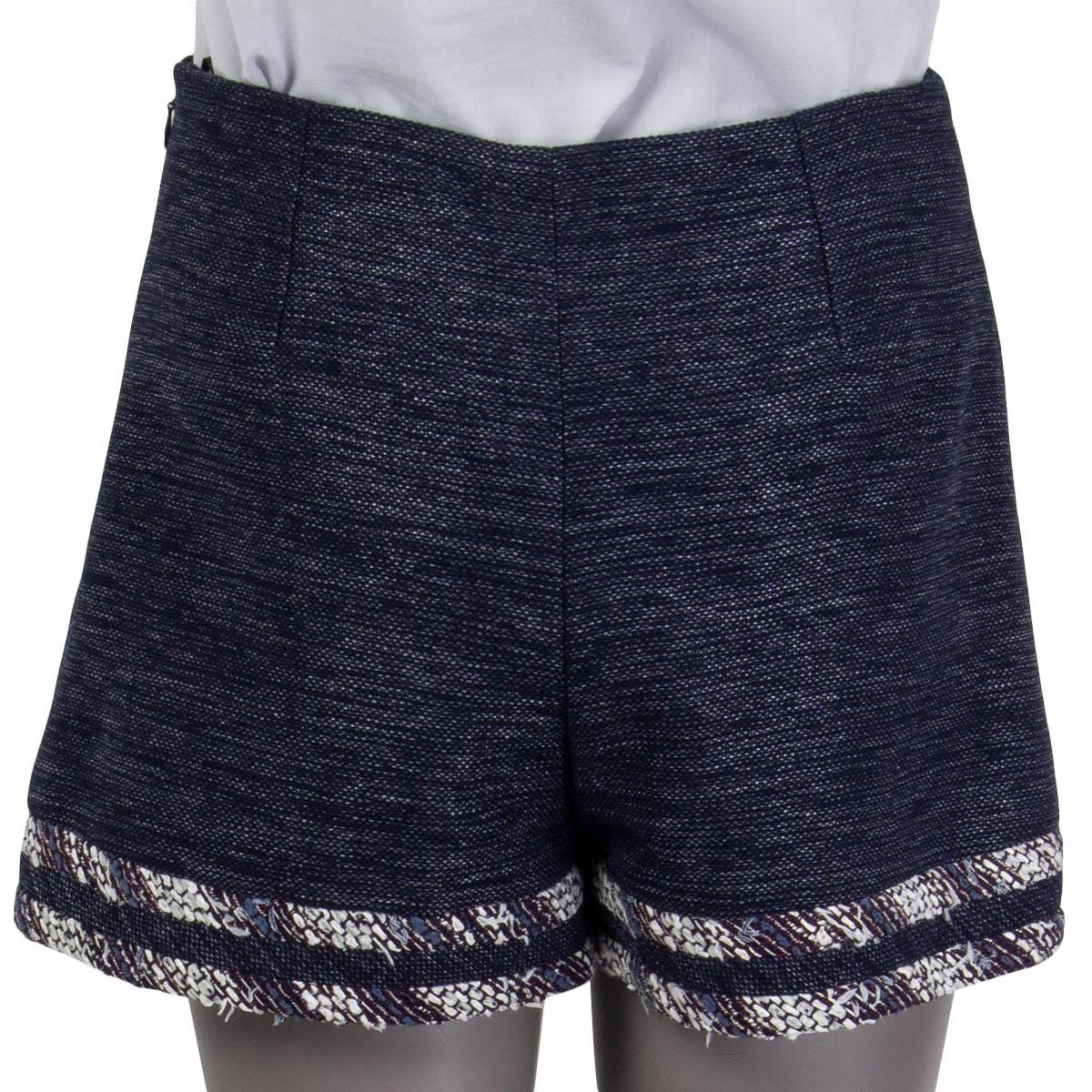 Women's CHANEL smokey purple cotton 2013 TWEED Shorts Pants 38 S For Sale