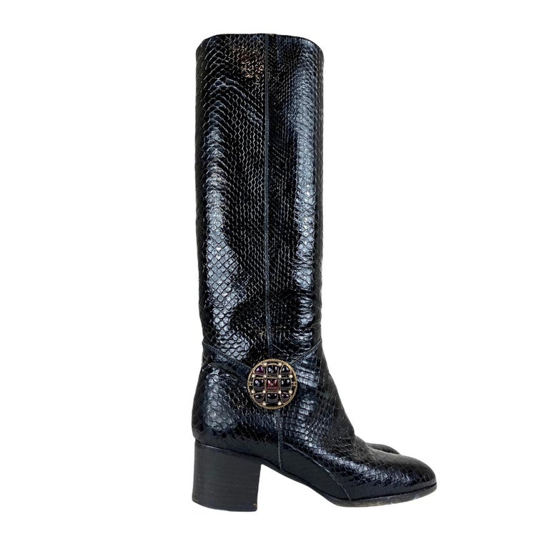 Chanel Snakeskin Boots For Sale at 1stDibs chanel 9 boots, chanel