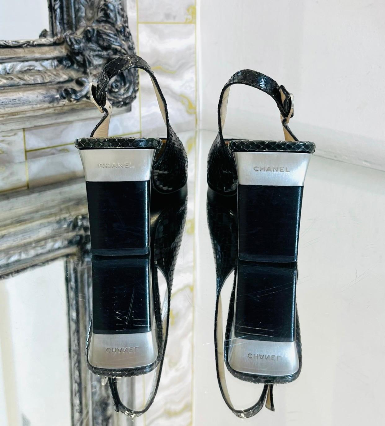 Women's Chanel Snakeskin Slingback Pumps