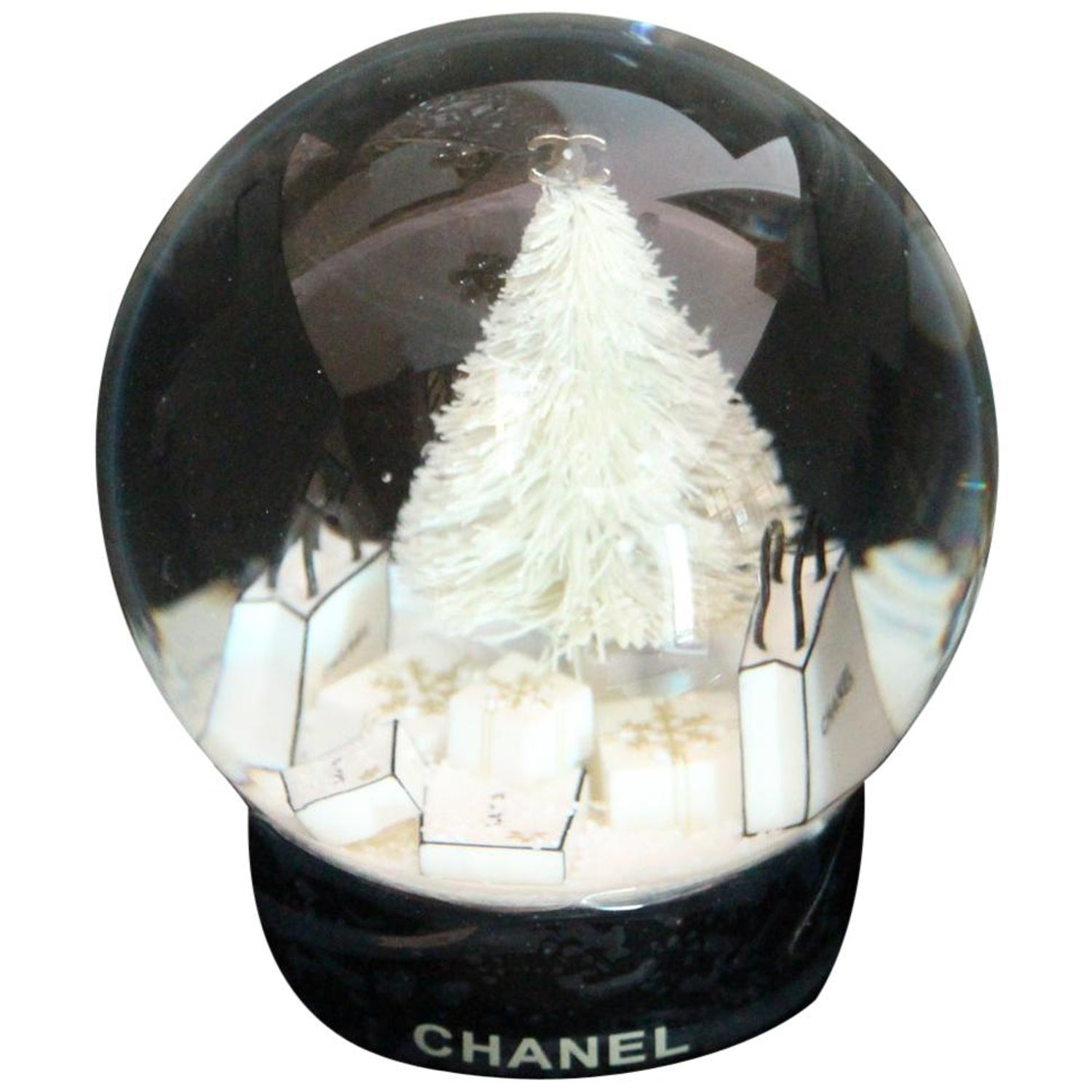 Chanel Black & White Holiday Snow Globe.  Luxury Accessories, Lot  #19076