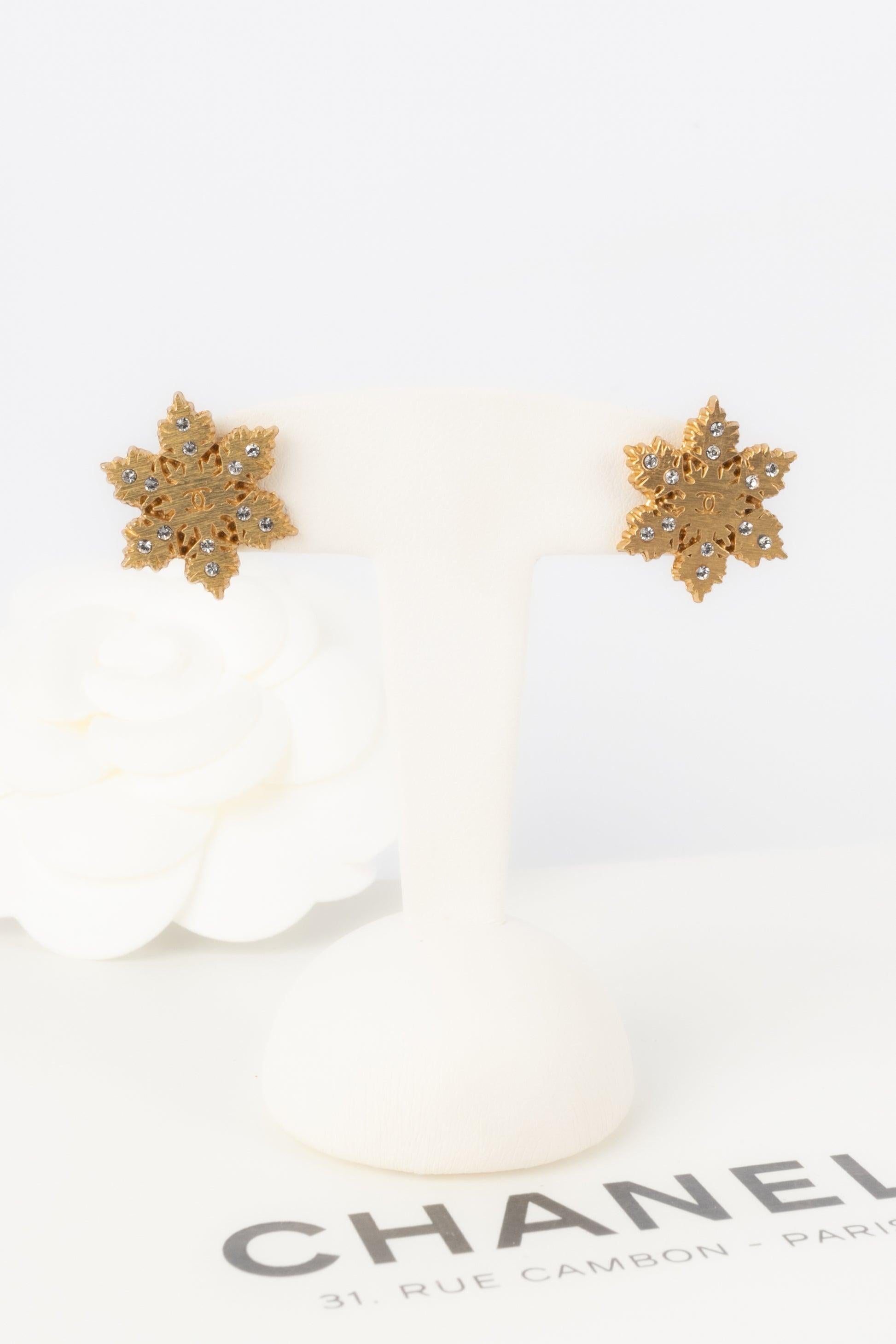Chanel Snowflake Earrings with Swarovski Rhinestones, 2001 2