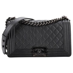 Chanel So Black Boy Flap Bag Quilted Lambskin Old Medium