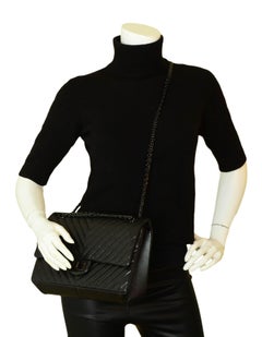 Chanel So Black Calfskin Leather Quilted 2.55 Reissue 226 Classic Flap Bag