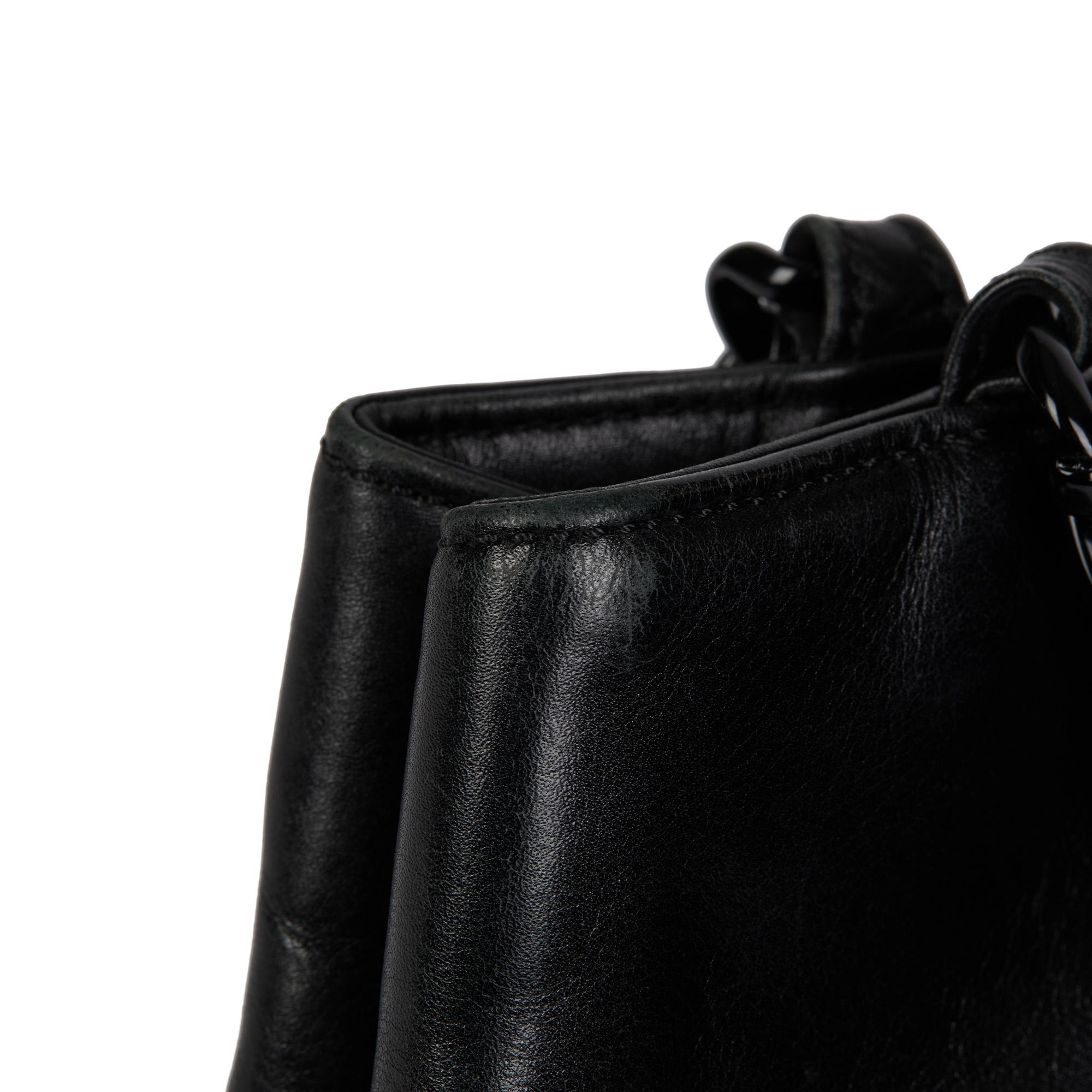 CHANEL SO Black Calfskin Leather Vintage Timeless Shoulder Tote For Sale 6