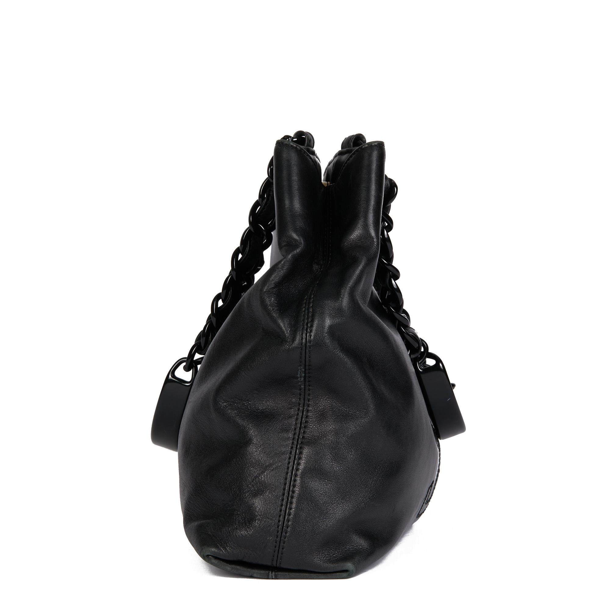 Women's CHANEL SO Black Calfskin Leather Vintage Timeless Shoulder Tote For Sale