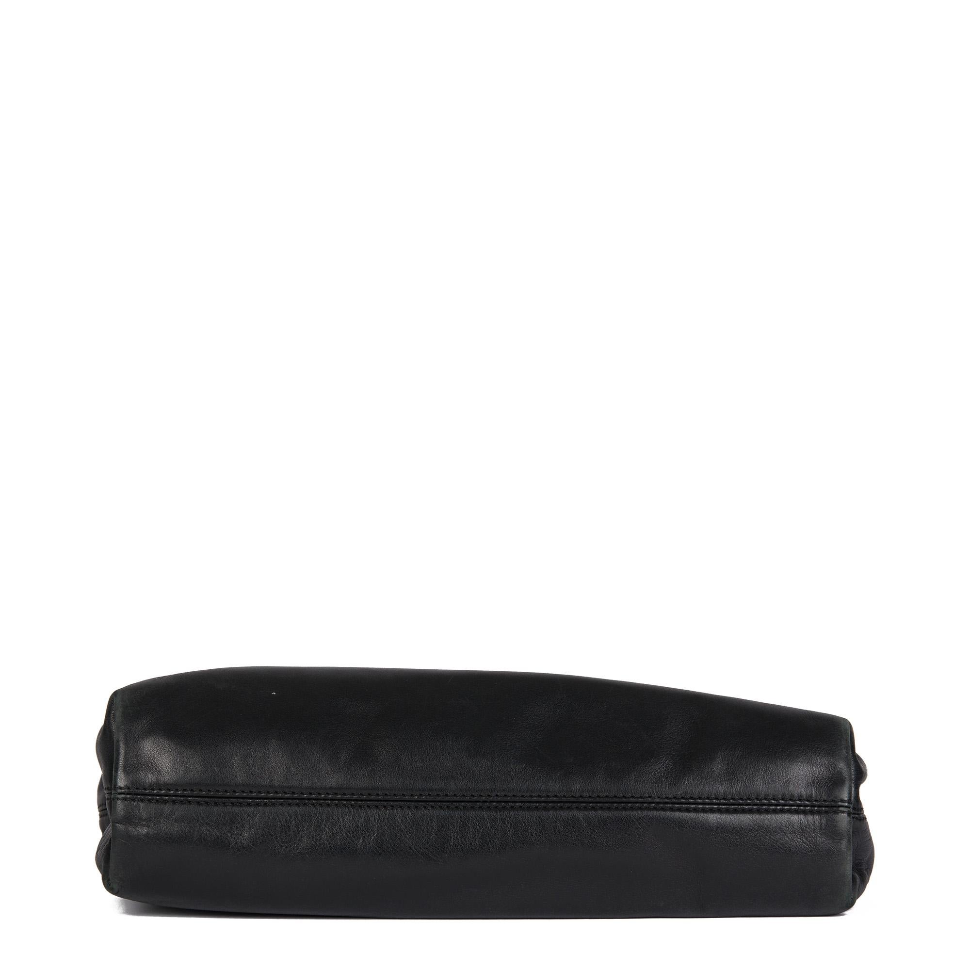 CHANEL SO Black Calfskin Leather Vintage Timeless Shoulder Tote For Sale 2