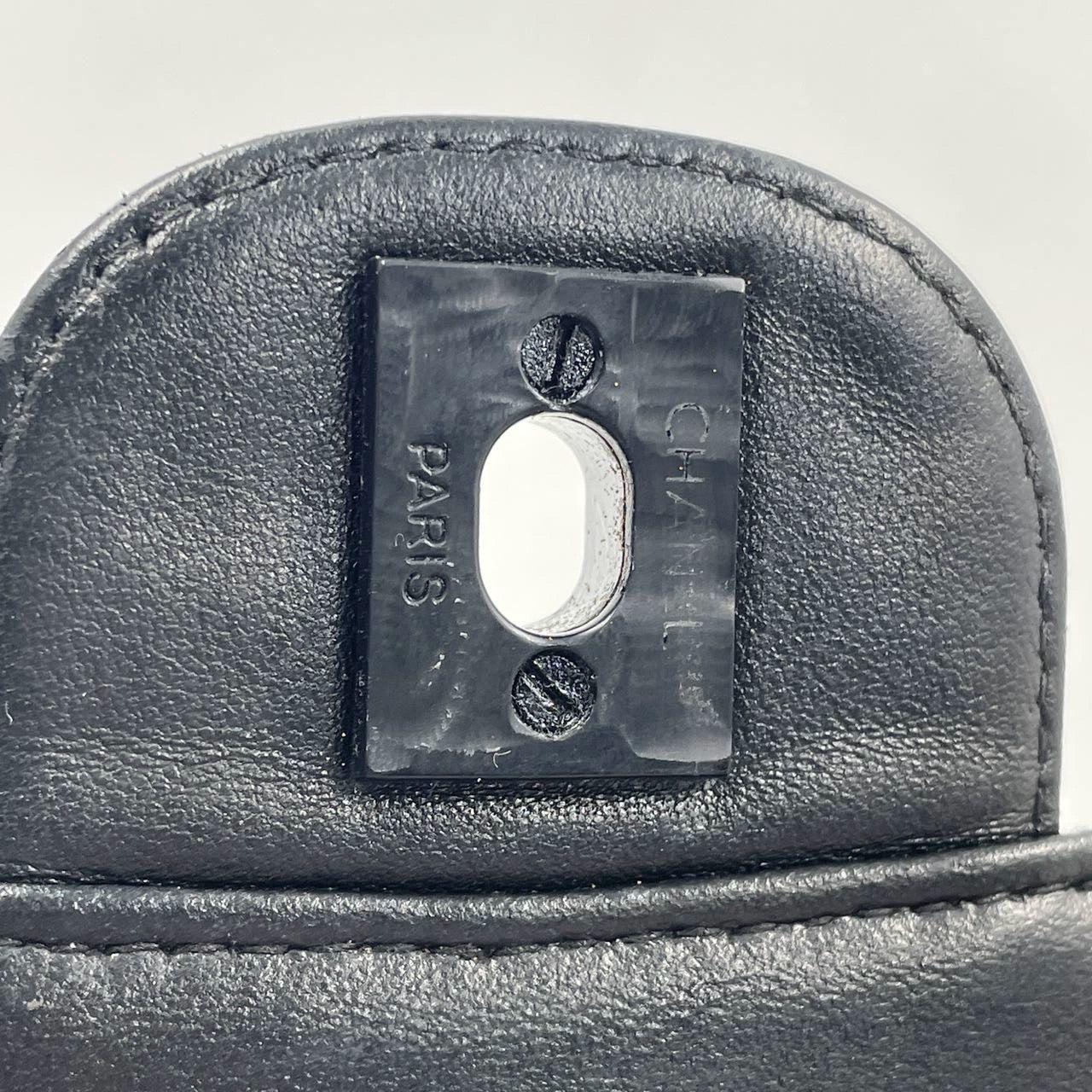 Chanel So Black Canvas Classic Flap 2002 Ice Cube Chocolate Bar Shoulder Bag 7
