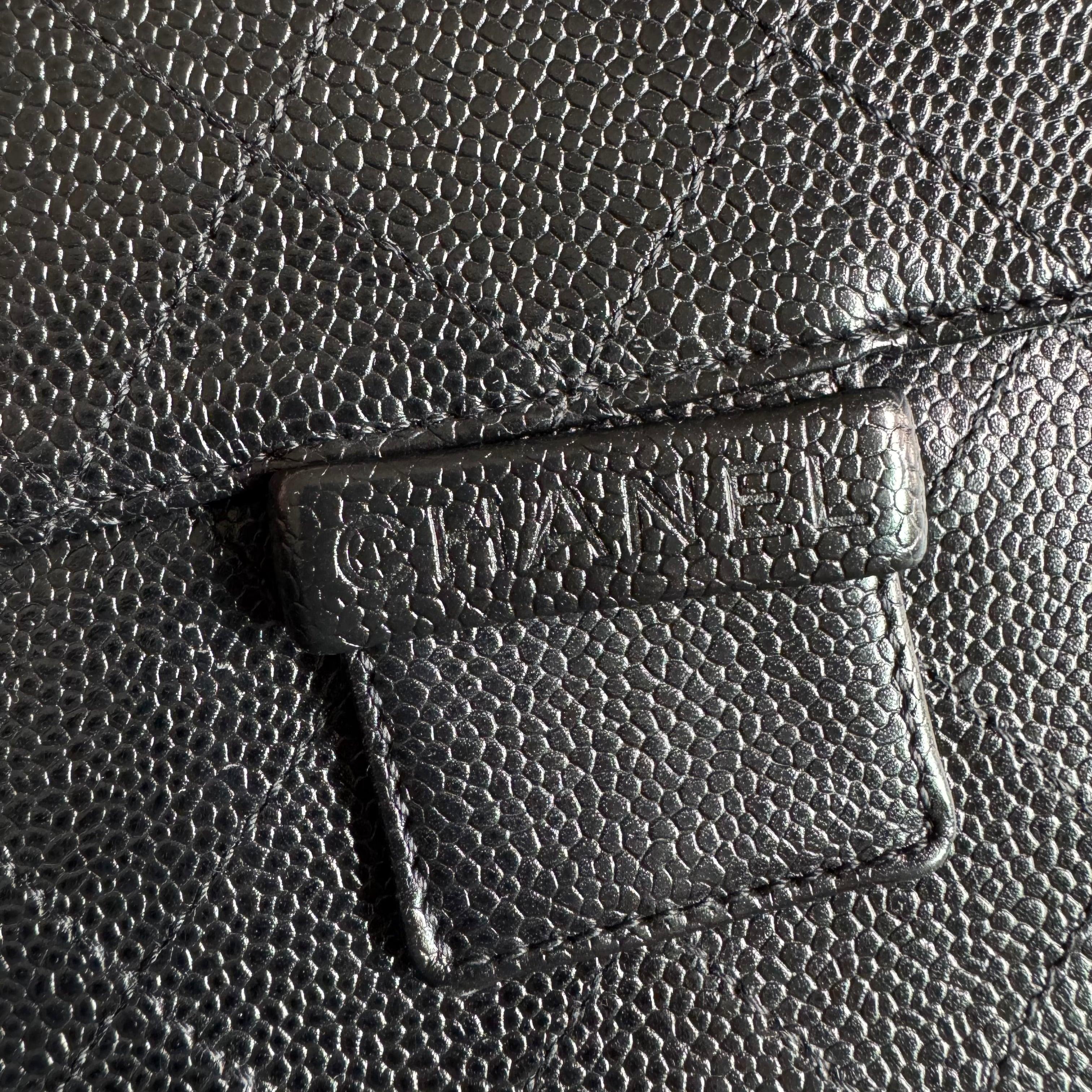 Chanel So Black Caviar Shoulder Bag Front Buckle Adjustable Strap For Sale 5