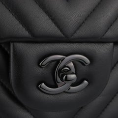 CHANEL So Black Chevron Classic Double Flap Jumbo Bag Black Lambskin w/BHW 2015