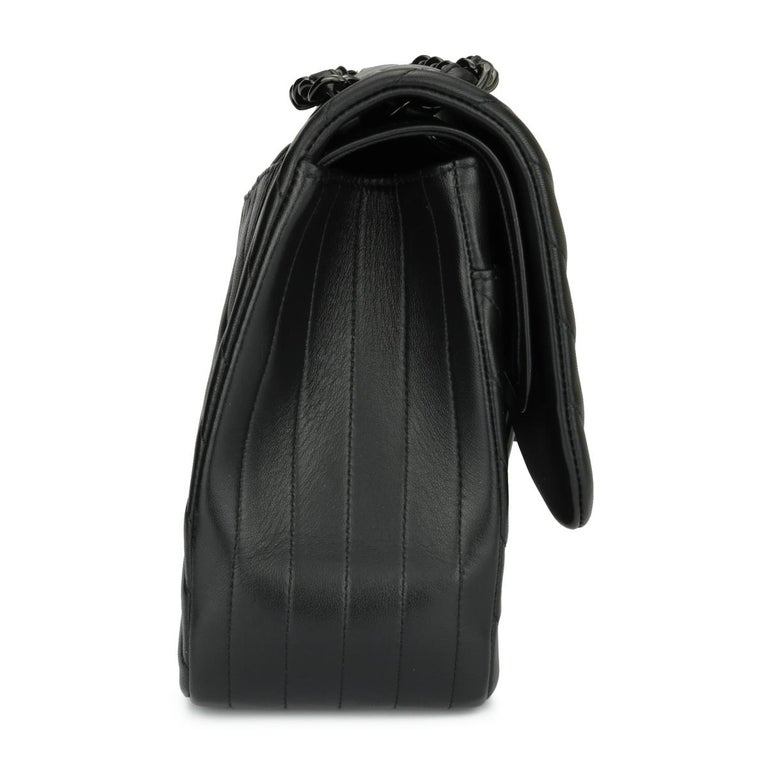 Chanel So Black Chevron Jumbo Double Flap Bag, 1stdibs.com