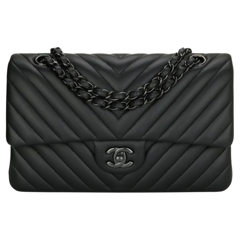 Chanel Classic Bag in White And Black Hardware