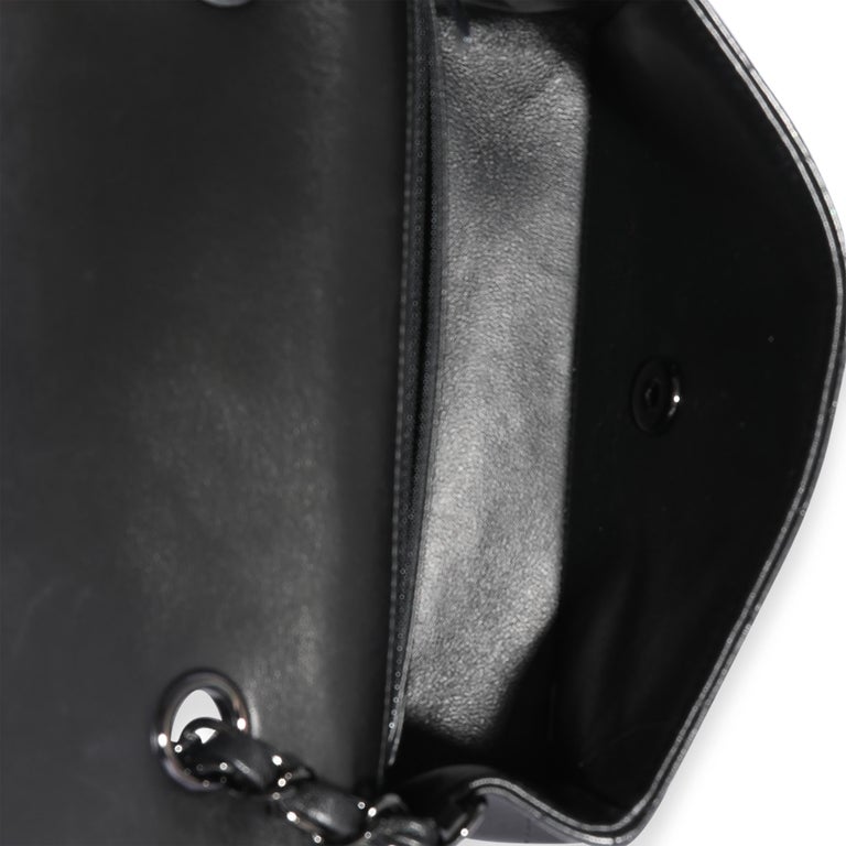 CHANEL Lambskin Chevron Quilted Mini Rectangular Flap Black 1314374